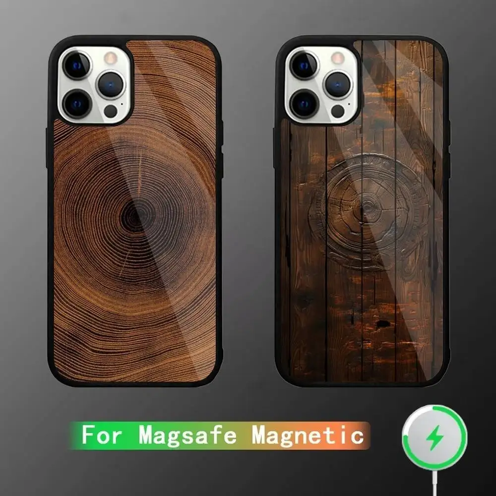 

Natural Wood Phone Case For iPhone 16,15,14,13,12,11,Pro,Max,Plus,Mini,SE New Magsafe Magnetic Wireless Charging