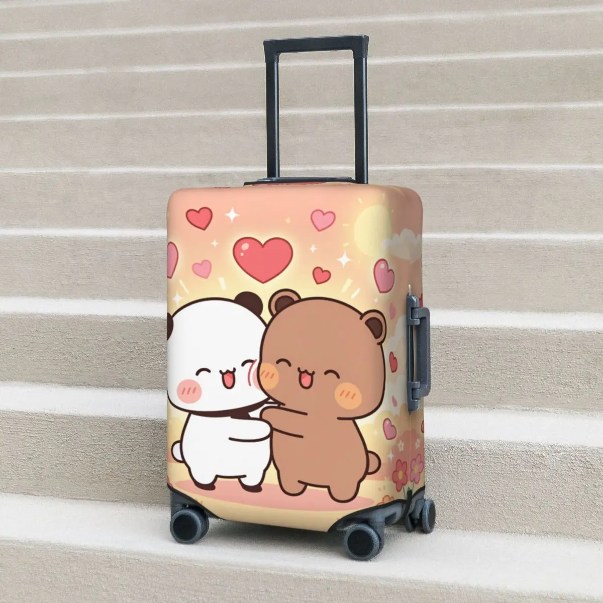 

Чехол для чемодана с изображением панд Бубу и Дуду, полезные аксессуары для багажа, защитный чехол для деловых поездок