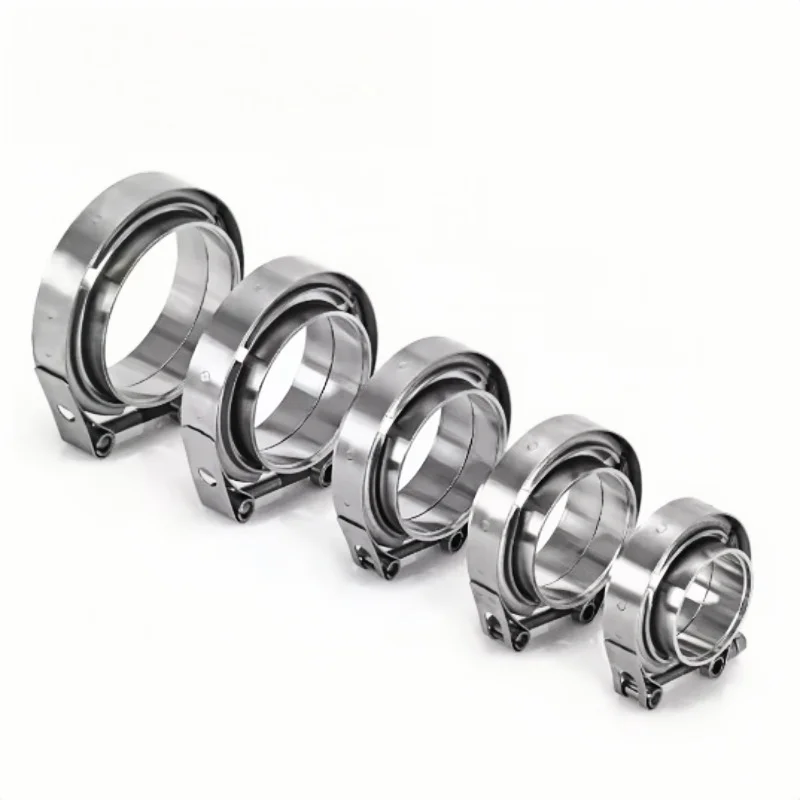 For 304 Stainless Steel Universal V Band Clamp Kits Turbo Exhaust Pipe Male Female Flange V Clamp Premium Quality Vband Clamps