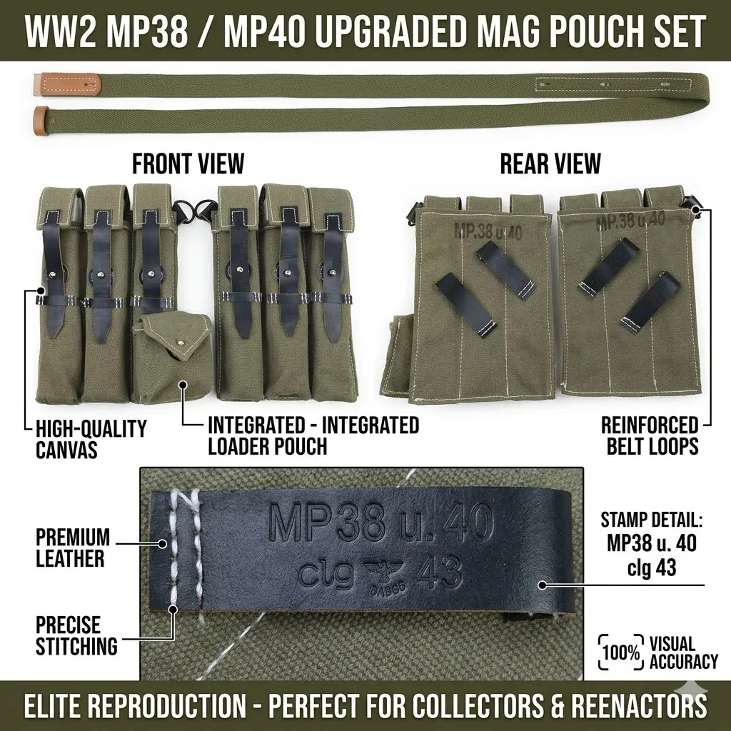 upgraded-ww2-german-mp40-mp38-triple-mag-pouch-clg-43-stamped-magazine-bag-with-loader-pouch-tactical-belt-canvas-ammo-carrier
