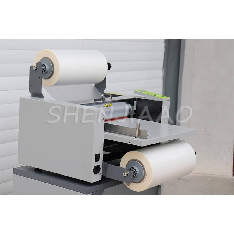 L380 laminating machine, automatic large steel roller, speed regulation, automatic belt feeding, anti-curling, hot and cold