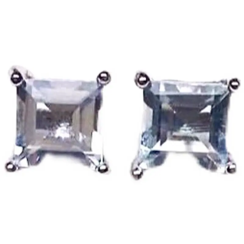 Light Blue Aquamarine Earrings  for Office Woman Solid 925 Silver 5mm*5mm 1ct Natural Aquamarine Earrings Gift for Wife view 5