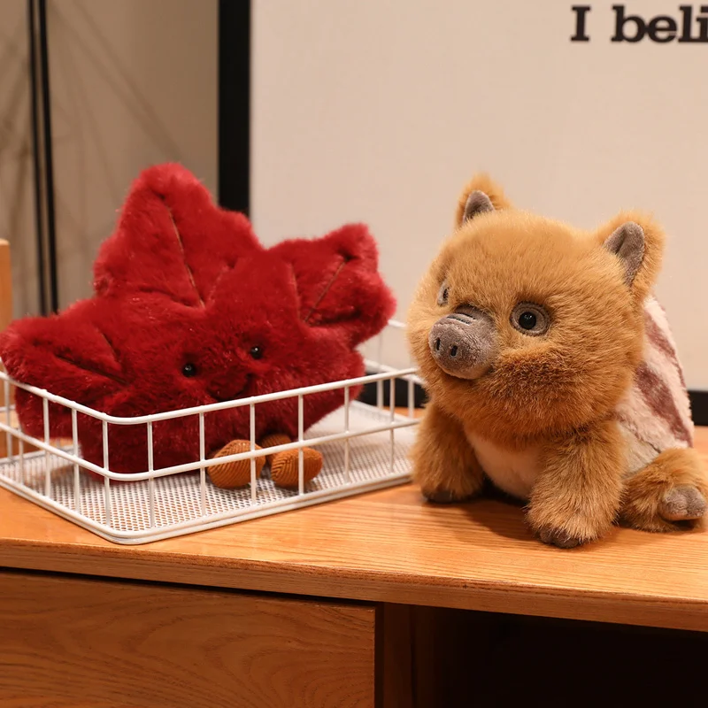 15/17 سنتيمتر لطيف حية الخنازير البرية وأوراق القيقب ألعاب من نسيج مخملي لينة دمية على شكل حيوان دمية للمنزل هدية الكريسماس هدية عيد ميلاد الأطفال