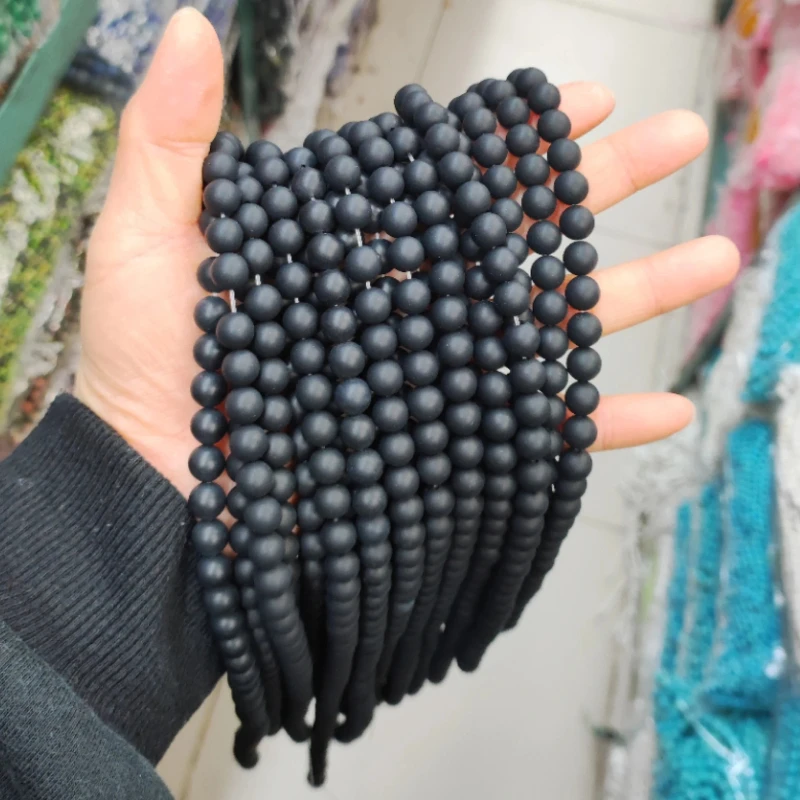 

Натуральный камень, черный матовый оникс, агаты 4, 6, 8, 10 мм, круглые бусины, морозные тусклые польские агатовые бусины для изготовления ювелирных изделий, 15,5 дюймов