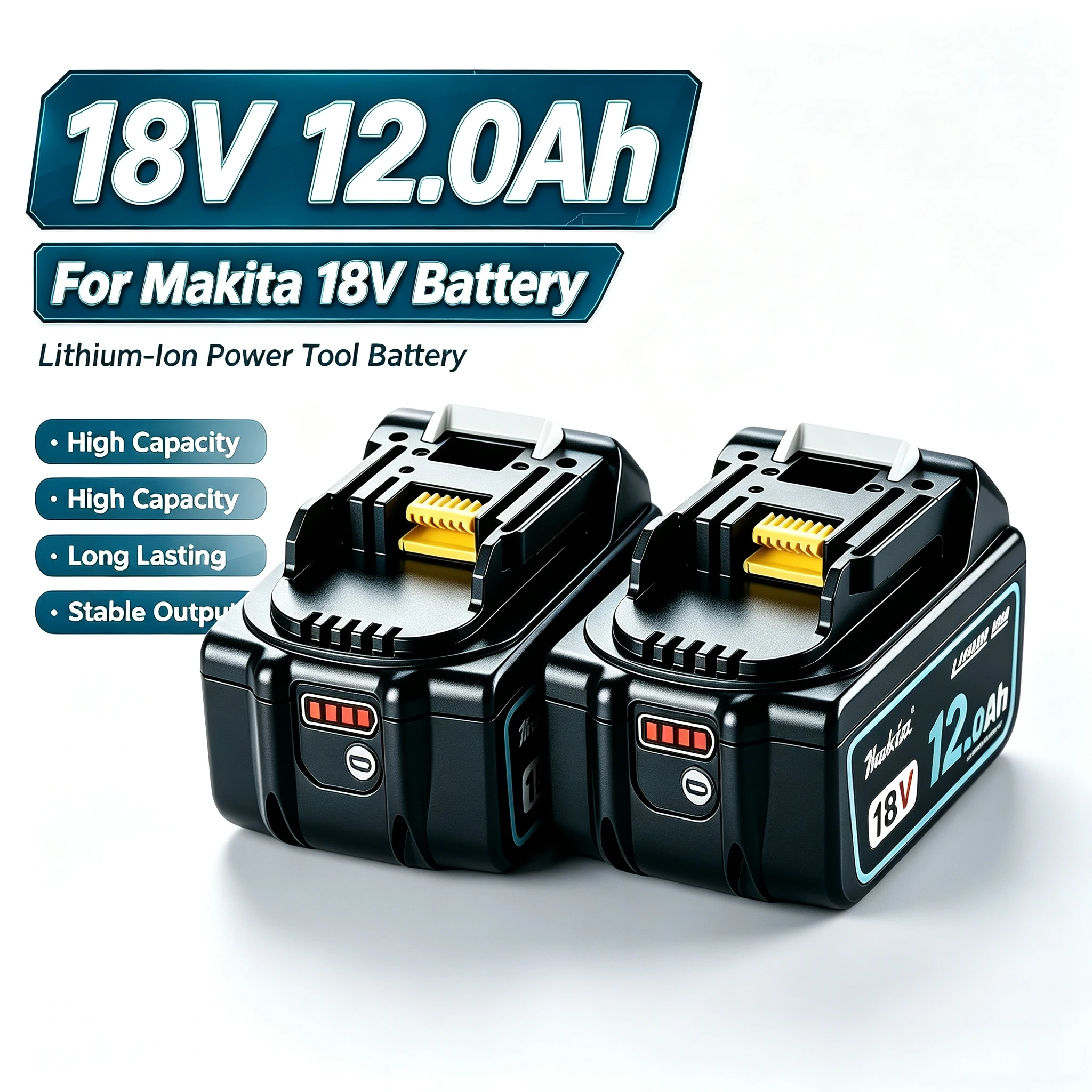 Original 18V 8000mAh/10000mAh/12000mAh Lithium-ion Battery for Makita 18V DDF487 DTW700 DGA404 DTD172 Power Tools Battery