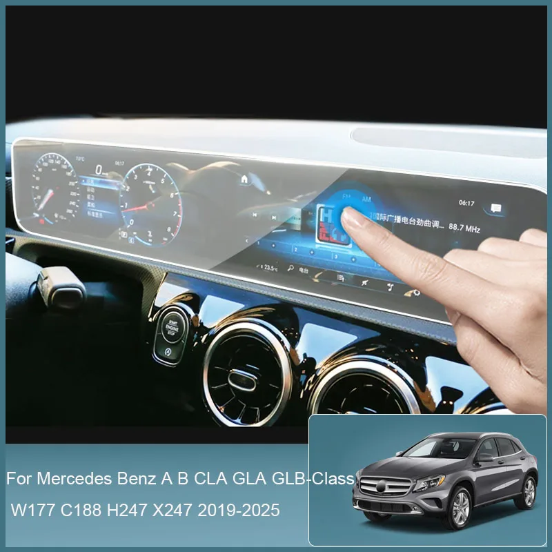 For Mercedes Benz A CLA GLA GLB-Class W177 C188 H247 X247 2019-2025 Car GPS Navigation Protect Dashboard Display Tempered Film