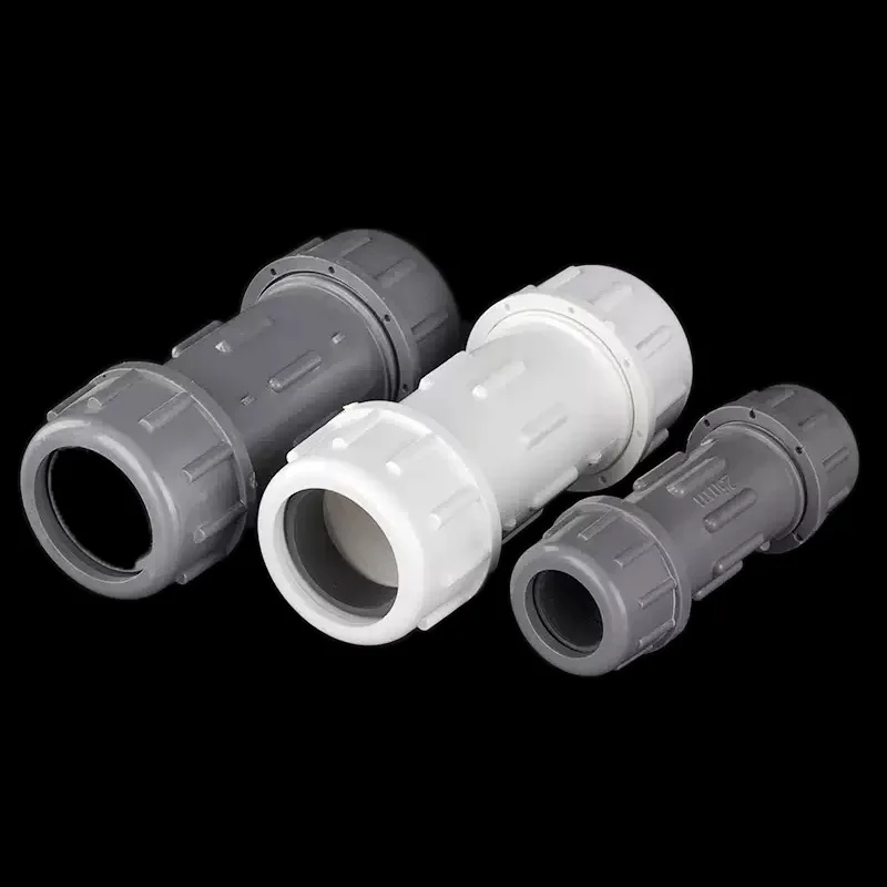 1Pcs 20~110mm White/Grey PVC Quick Connect Union Connector Garden Irrigation Water Pipe Connector Aquarium Adapter Pipe Adapter