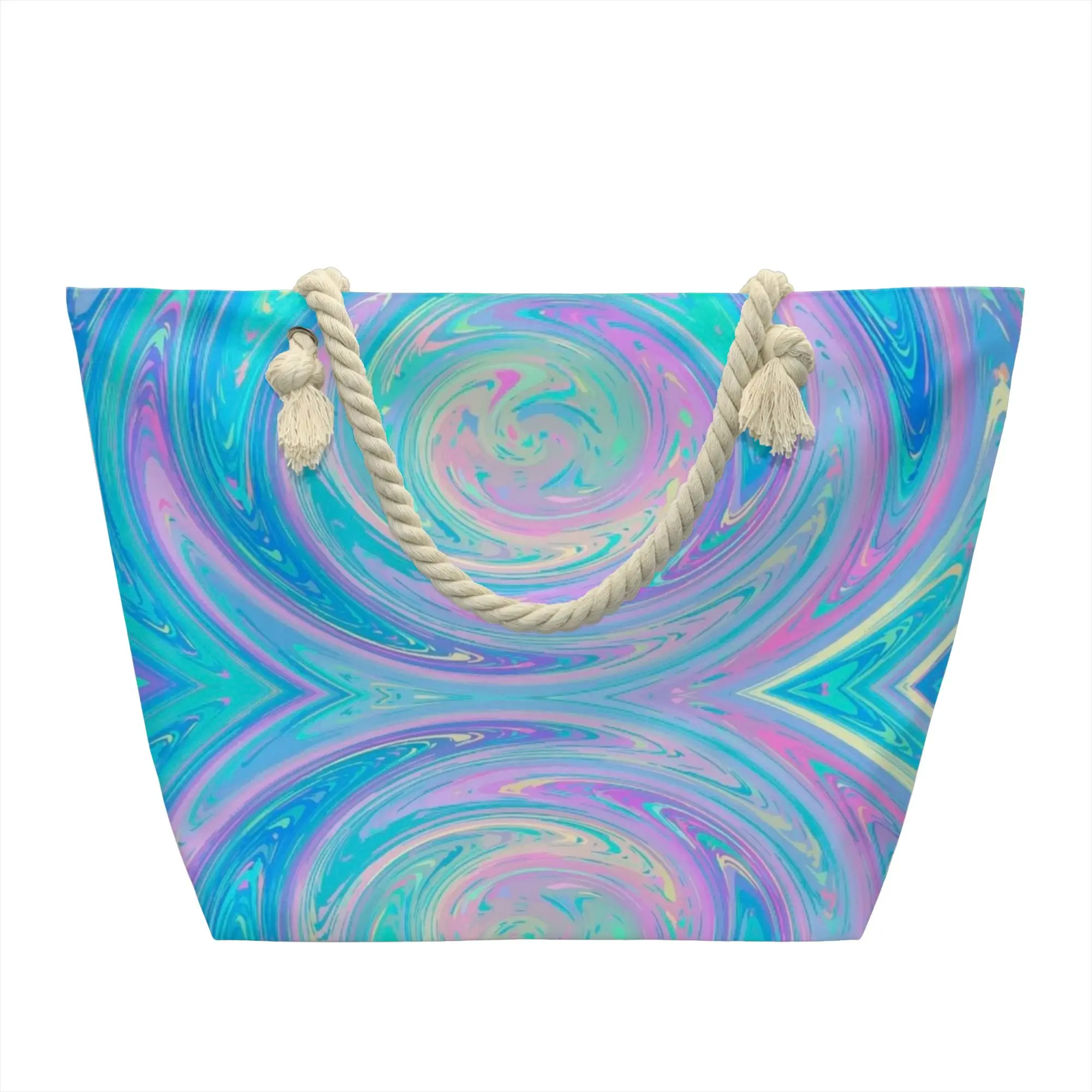 Custom Rainbow Tie Dye Shopping Canvas Bag Women Reusable Big Capacity Grocery Abstract Wallpaper Shopper Tote Bags