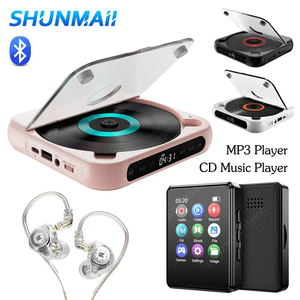 Bluetooth-Compatible CD Player USB AUX Playback Mini CD Player Memory Function Personal CD Player Gift For Friend Family Student