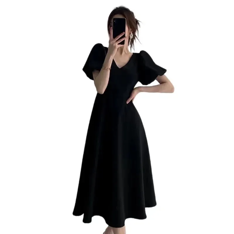 Leisure Fashion Dress Women's Summer Dresses For Women 2024 New Korean Version Bubble Sleeve Waist A shape Formal Dresses