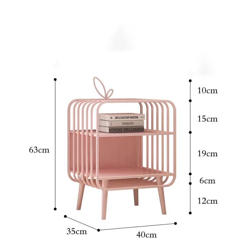 Piccoli comodini minimalisti Design semplice Organizzatore rosa Comodino rettangolare laterale portaoggetti Szafka Nocna Decorazioni per la casa