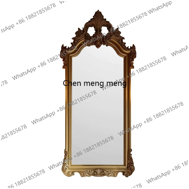 

European gold carved decoration home living room fireplace French retro vanity mirror wall hanging