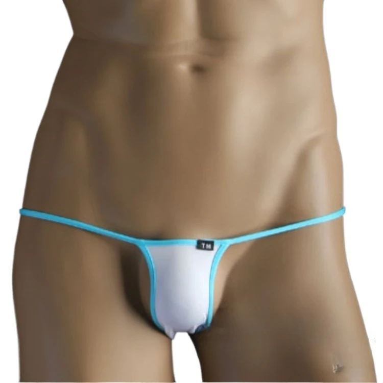 

Men's Contrast Binding Thong Ultra Low Rise Elastic Breathable T-back Underwear