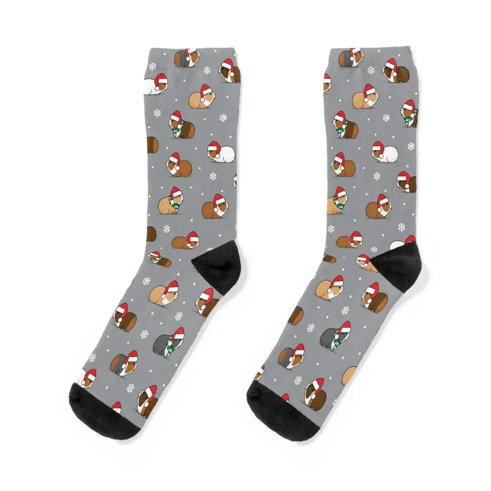 

Christmas Guinea pigs - grey Socks men cotton high quality custom aesthetic Socks Woman Men's