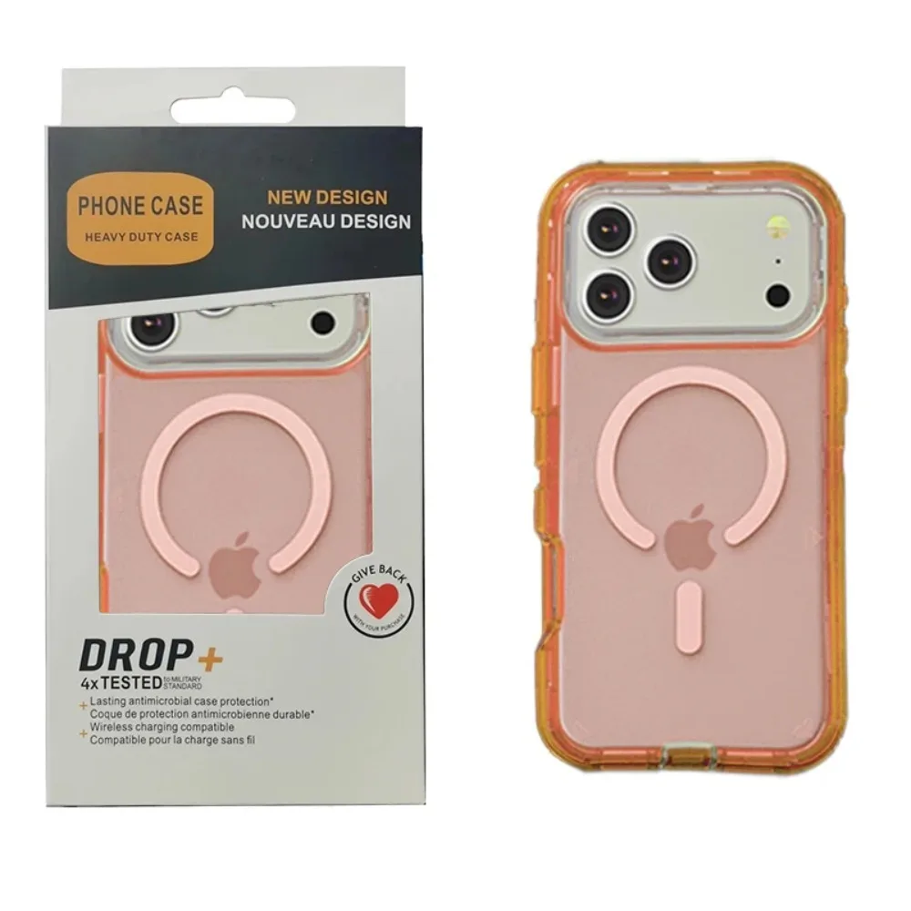 Hybrid Ott Armor Clear For Magsafe Charge Case For iPhone 17 16 E 15 14 Plus 13 12 Pro Max Air Shockproof Protect Cover With Box