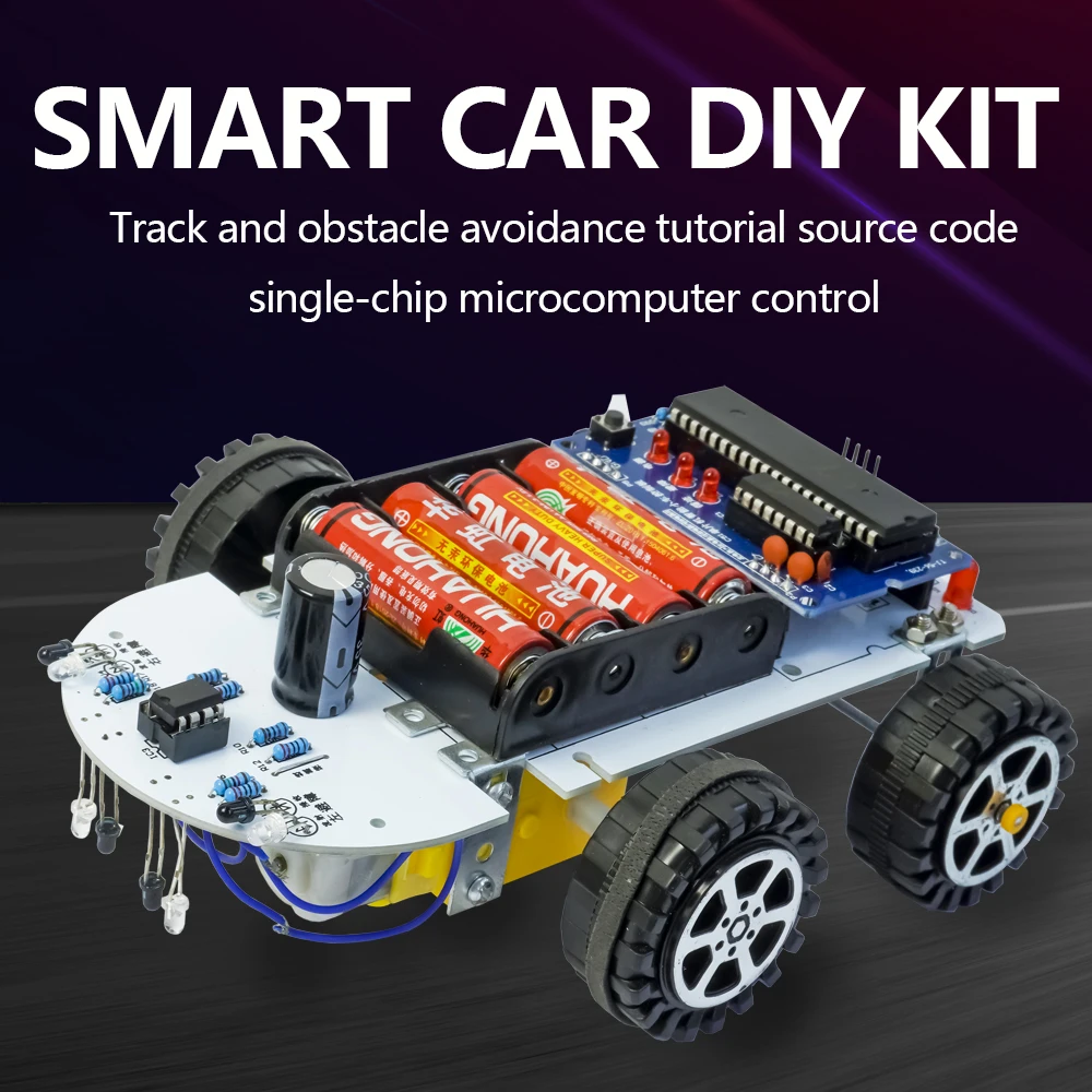 

C51 Intelligent Tracking and Obstacle Avoidance Vehicle Loose Parts Bluetooth Robot Electronic Production DIY Kit