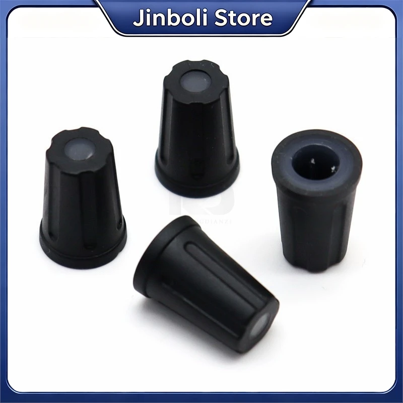 5PCS 12x17.5mm Rubber Light Transparent Knob Cap 6mm Half Shaft Hole Mixer Potentiometer Knob