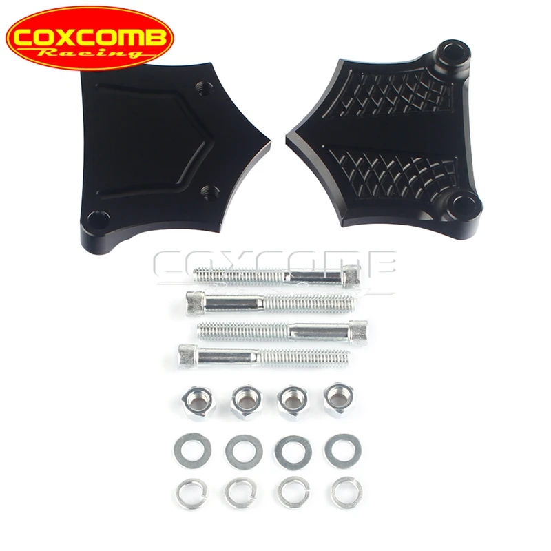 1 Pair Black Motorcycle 0.64'' Front Fender Spacers Mudguard Bracket Gasket Kits For 23