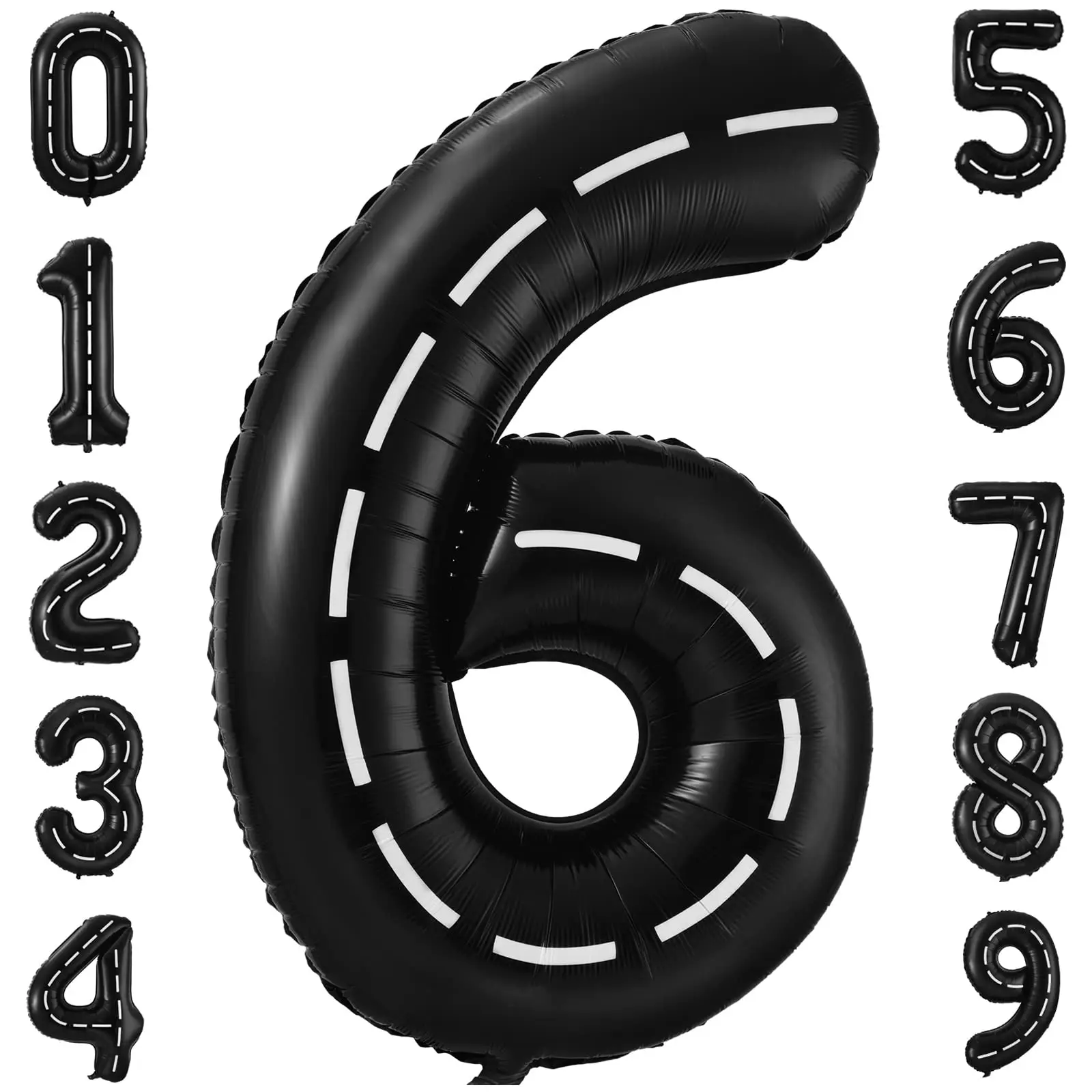 40 Inch Race Car Black Number 0-9 Birthday Party Balloons Boys 0th Birthday Party Race Car Theme Party Decorations Supplies