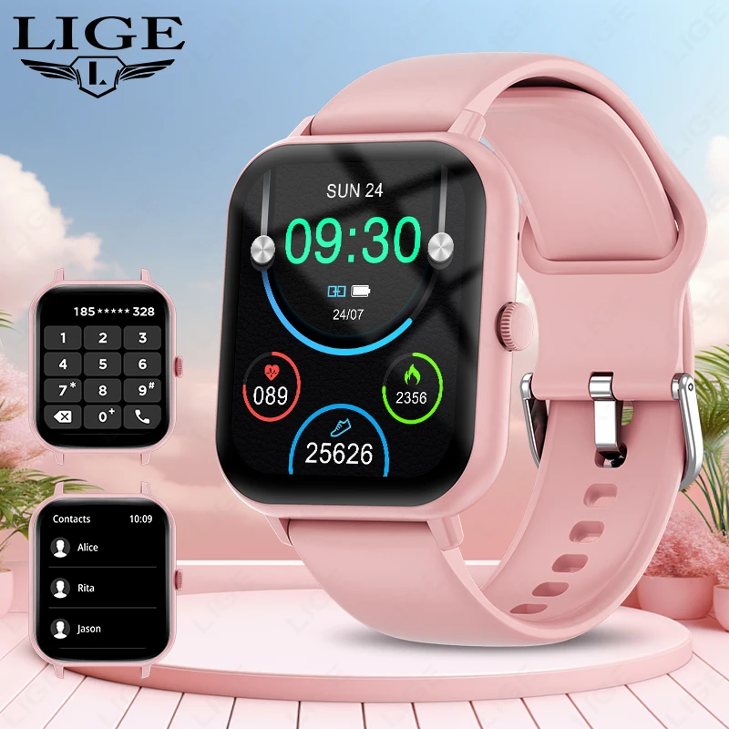 

LIGE Smart Watch For Man Woman Waterproof Bluetooth Call Smartwatch 2025 New Heart Rate Blood Oxygen Smart Bracelet Ladies Gift