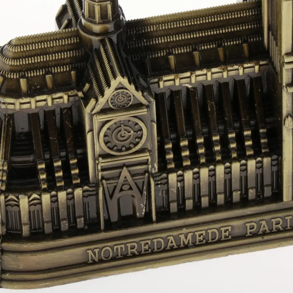 

Винтажная статуэтка здания Нотр-Дам из цинкового сплава, модель мировой достопримечательности, декор для офисного стола