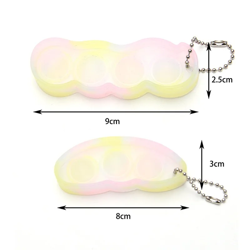 2Pcs Fidget Toys Pack Portachiavi Decompression Edamame Toys Squishy Squeeze Peas Beans Keychain Cute Stress Adult Toy Key Chain