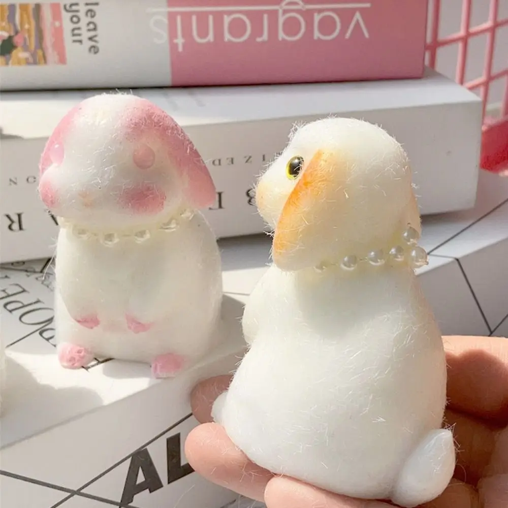 Soft Bunny Squishy Stress Balls Slow Rebound Stress Release Kawaii Squeeze Simulation Toy Silicone Bunny Pinching Toy