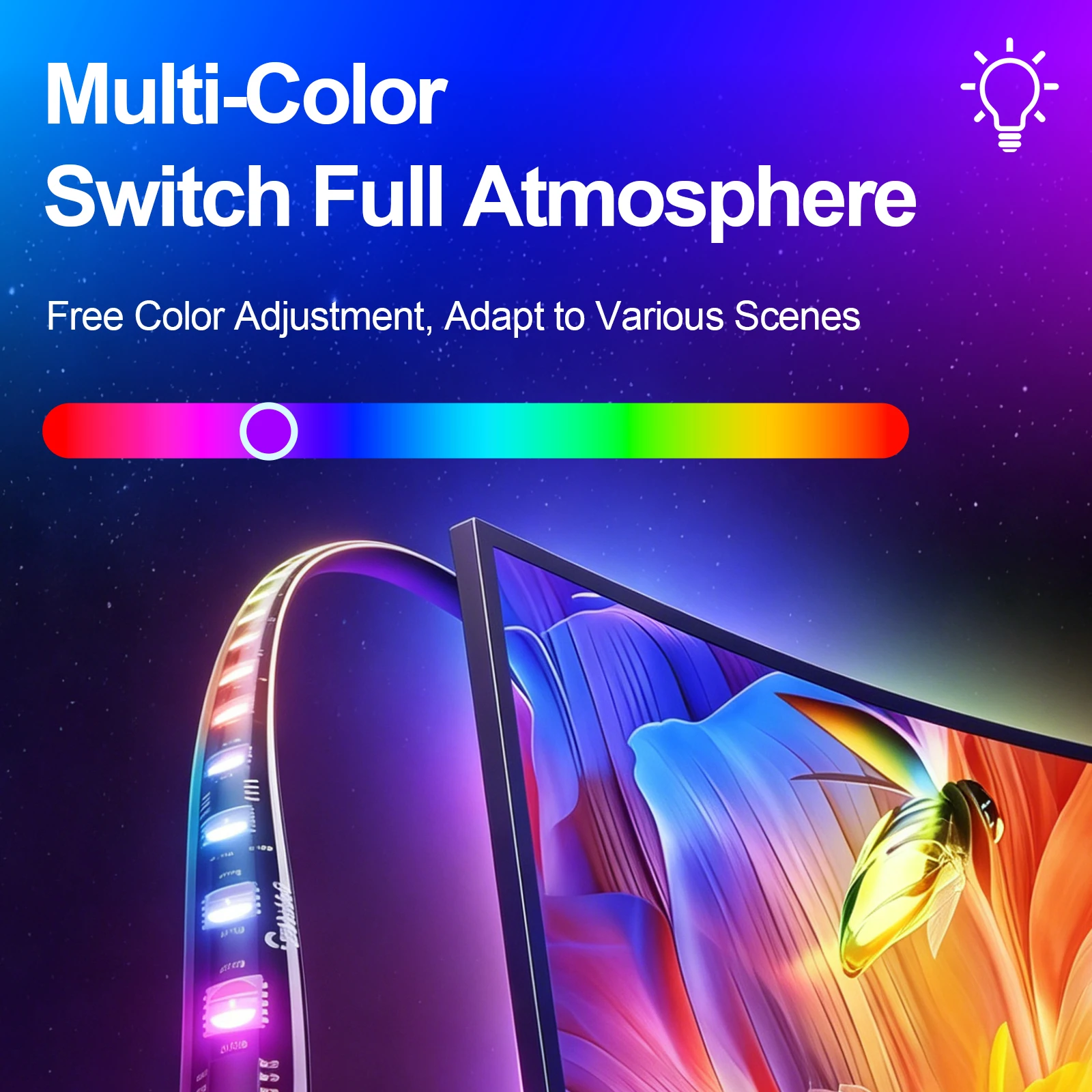 RGB Smart Ambient TV Backlight 4K HDMI2.0 Device Sync Box Led Strip Lights For 32-120 Inch TV PS5 Gaming Mode XBOX /Fire Stick