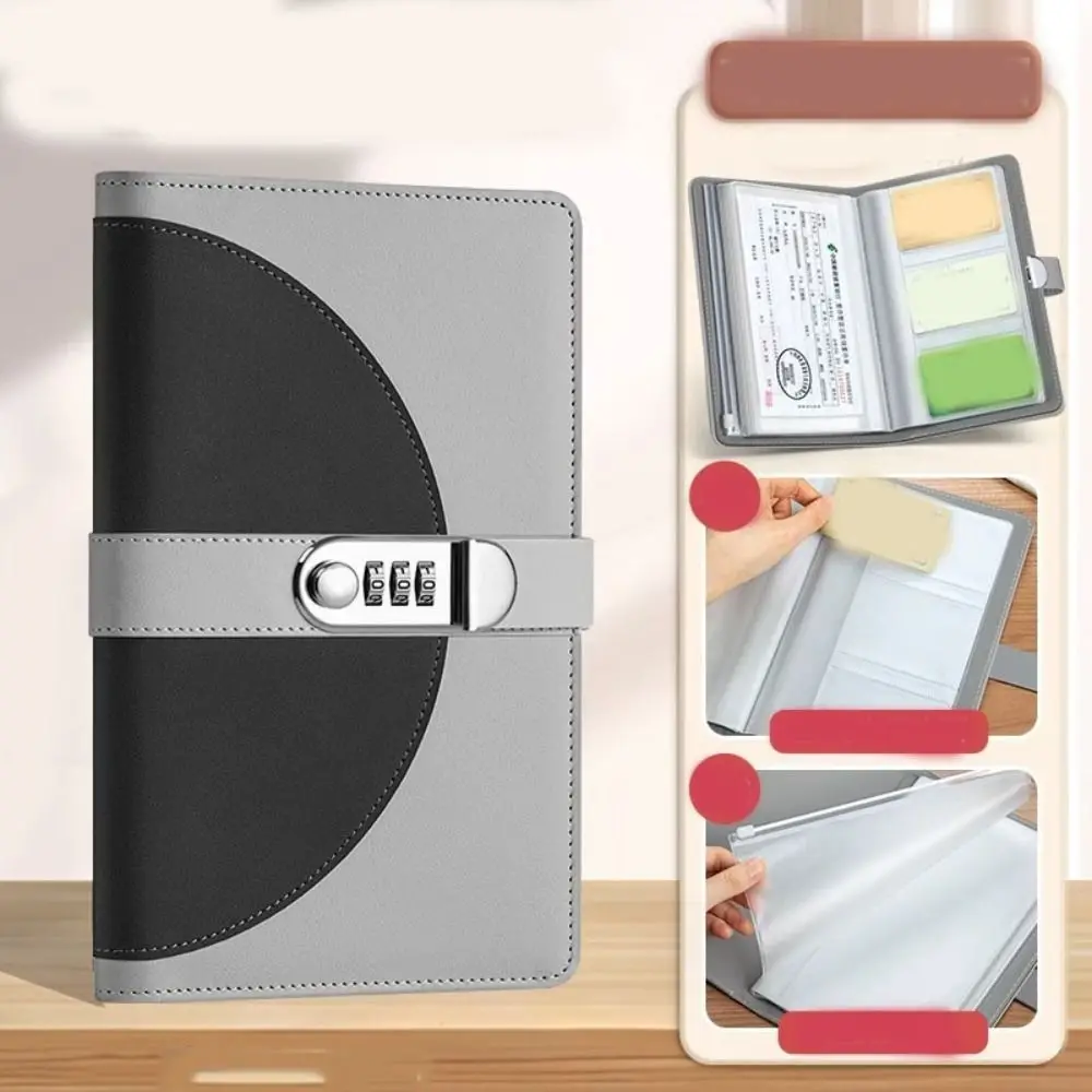 กันน้ําคงที่เงินฝากหนังสือง่ายและสนุกประหยัดเงิน Budget Bill Organizer กระเป๋าหลายช่องพร้อมรหัสผ่านล็อค