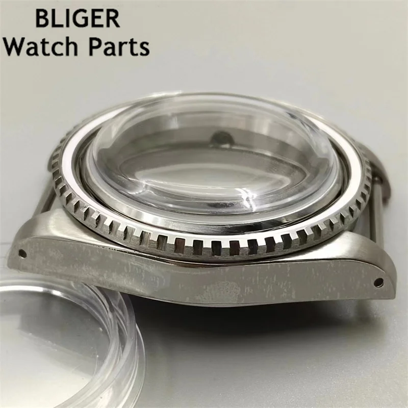 BLIGER 40mm nueva bisel vintage plata sumergible caja de yate cúpula de cristal ajuste NH35 NH36 NH34 NH37 NH38 NH39 ETA2824 PT5000 movimiento
