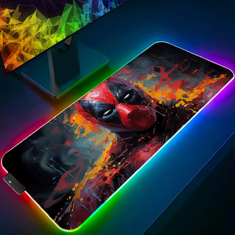 

RGB LED D-deadpool Mouse Pad Gaming Mousepad Rubber Mouse Mat Gamer Desk Mat Mechanical Keyboard Classic Desk Pads Mousepads