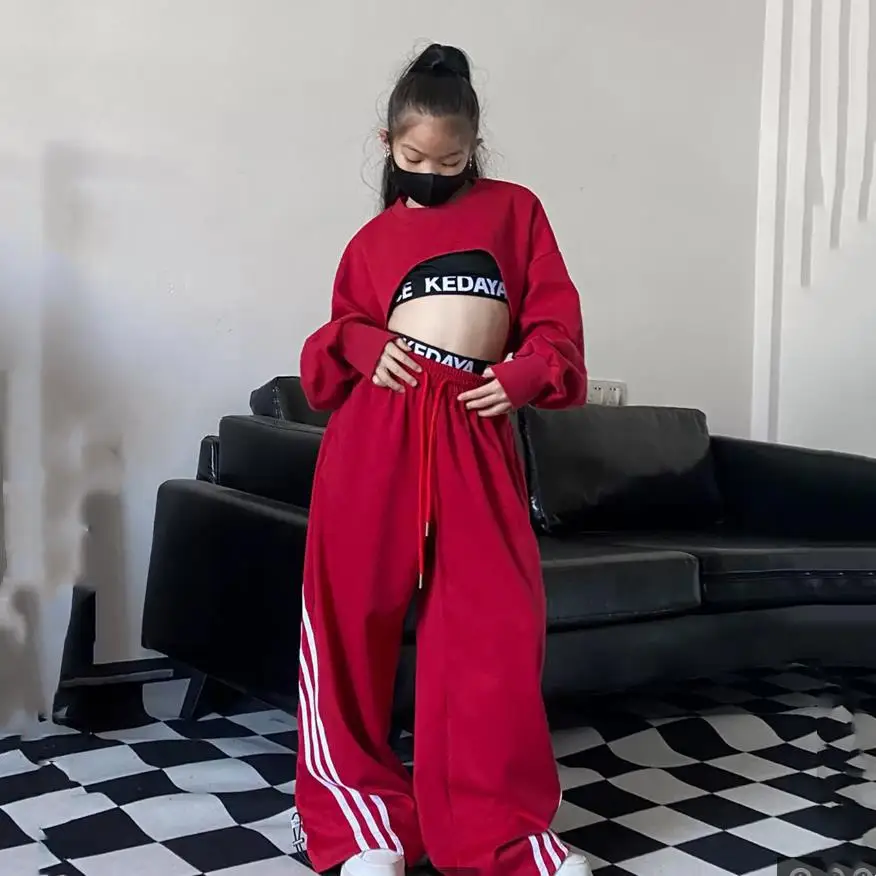 

Children's clothing 2025 spring and summer new trendy cool girls jazz dance loose hip hop children's dance New Year's