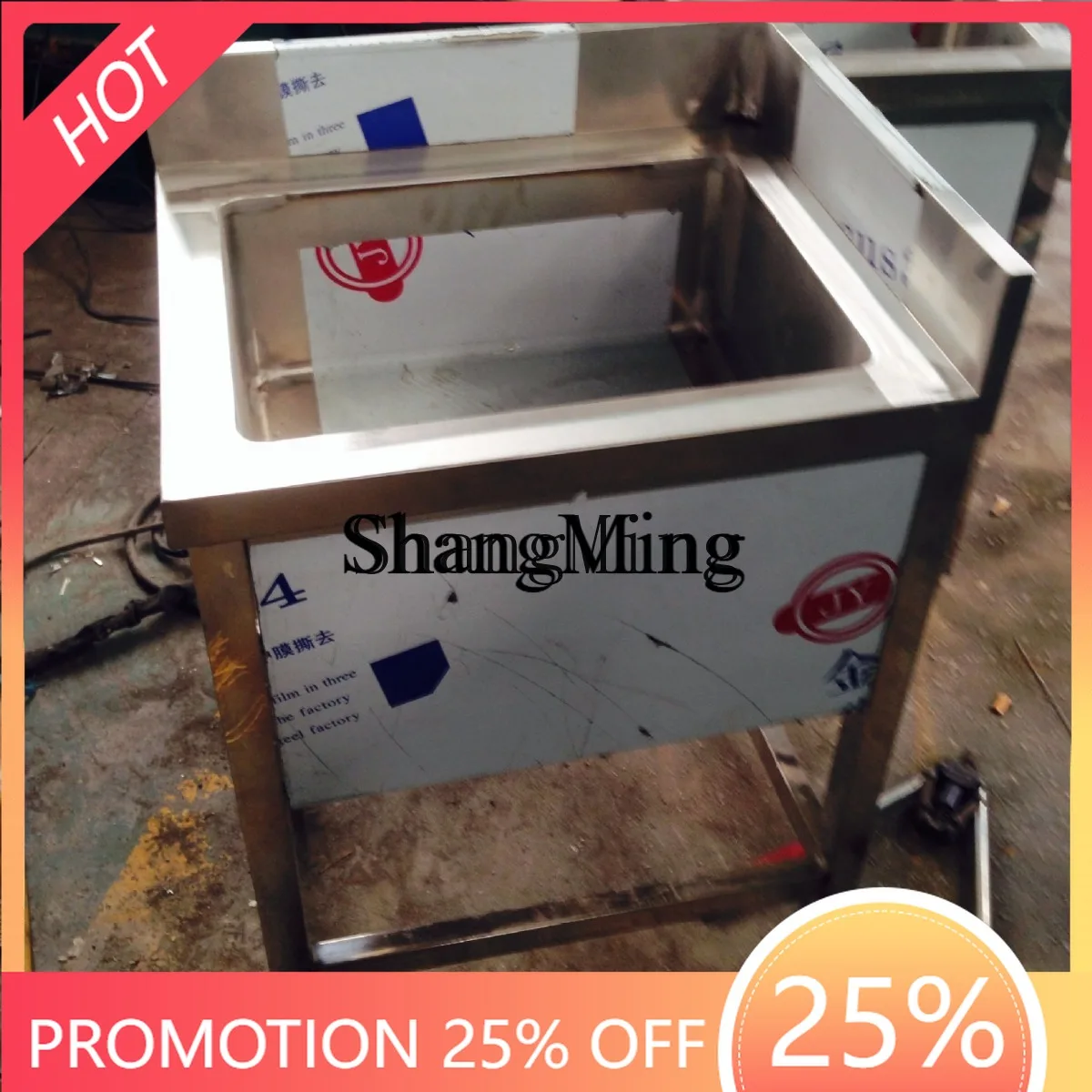 FG Three-person Washing Sink Sanitary Ware Mop Sink Food Electronic Microorganisms 304 Stainless Steel Semi-enclosed