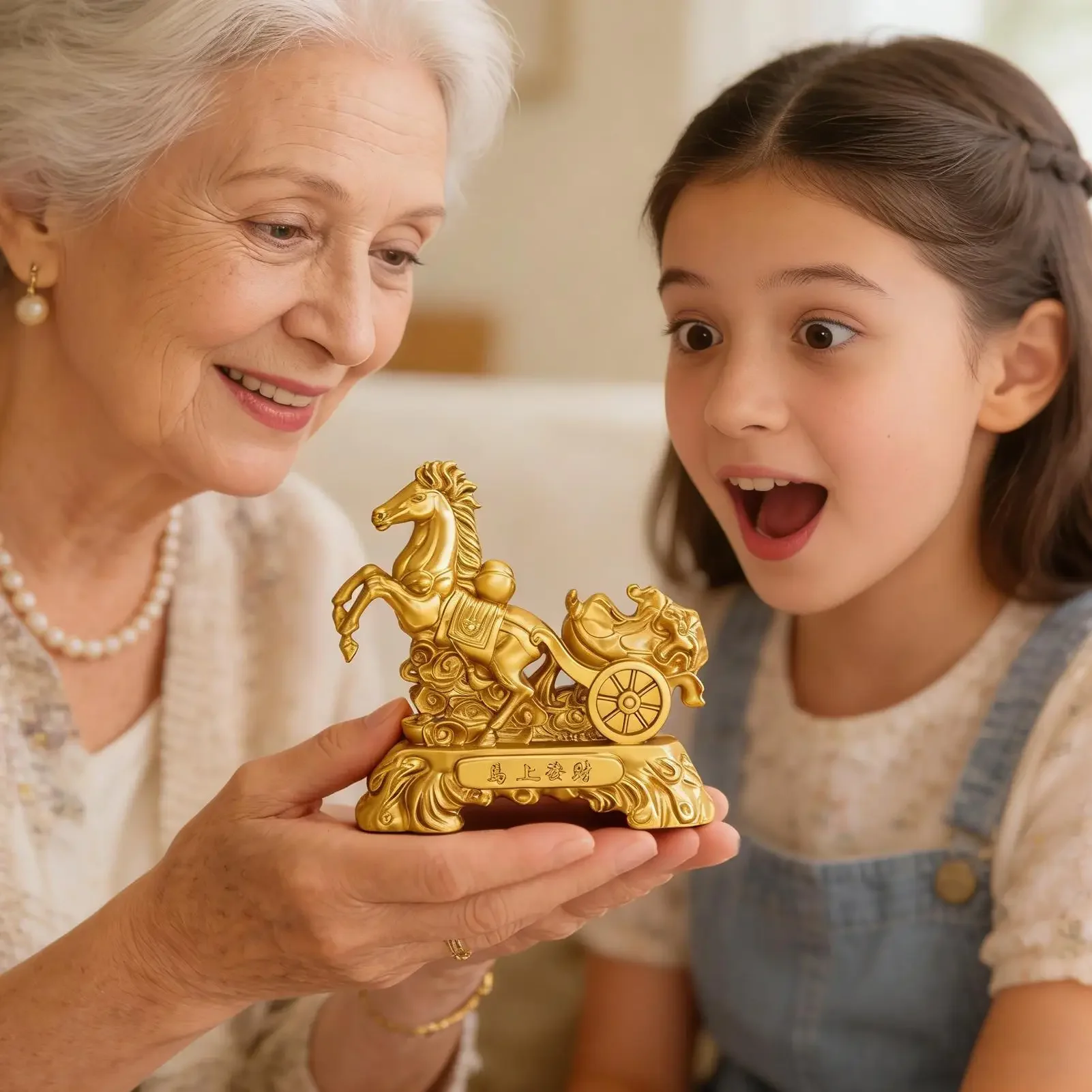 2026 Chinese New Year Horse Statue Golden Metal Decorative Desktop Figurine Feng Shui Decoration Symbolizes Wealth Good Fortune view 3