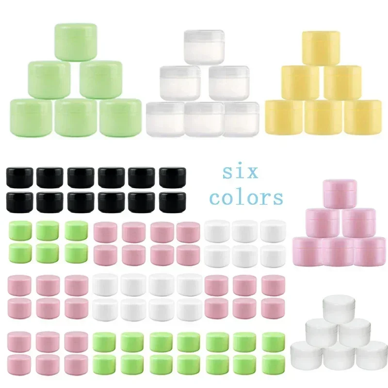 

30/50/100Pcs 10-100ml Plastic Cosmetic Jar W/ Liner & Dome Lid Refillable Travel Empty Lotion Container For Lip Balm Cream Hair