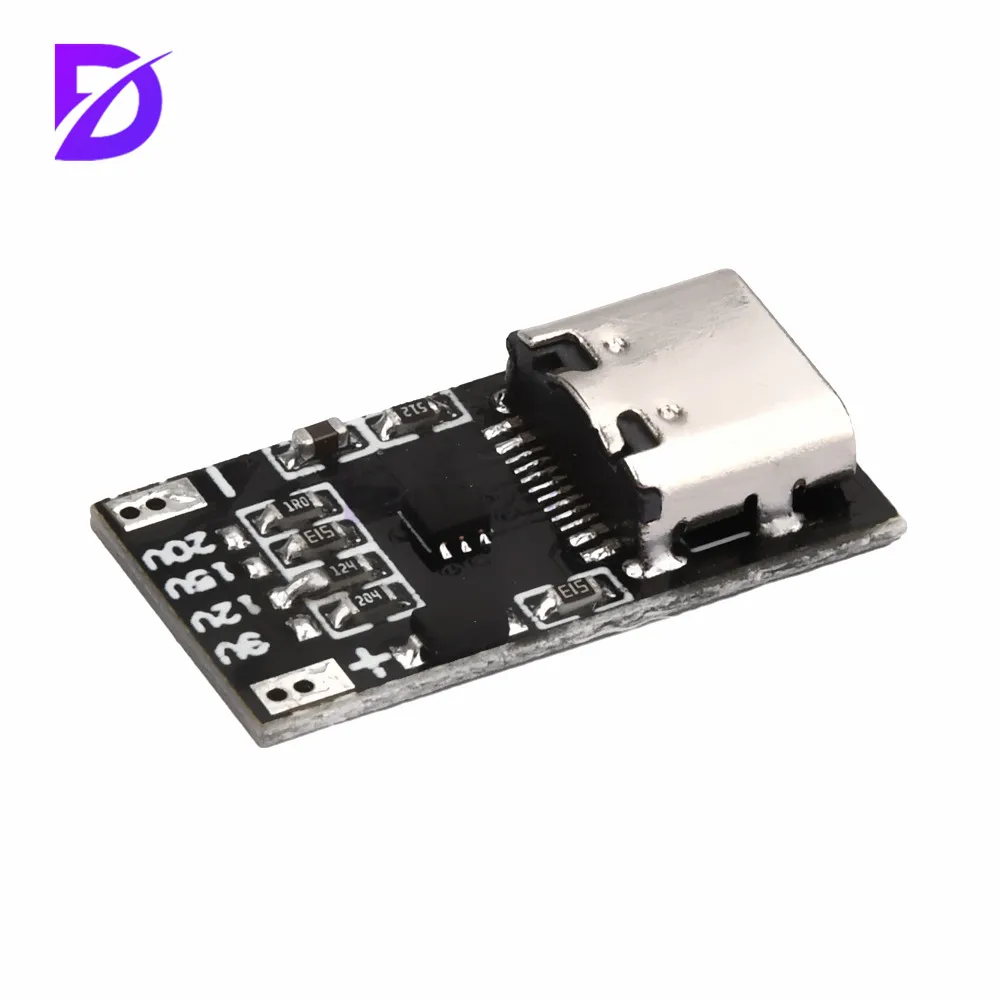 USB-C PD QC Trigger 9V 12V 15V 20V DC Adjustable Voltage Power Module 5A Type-C Female Input