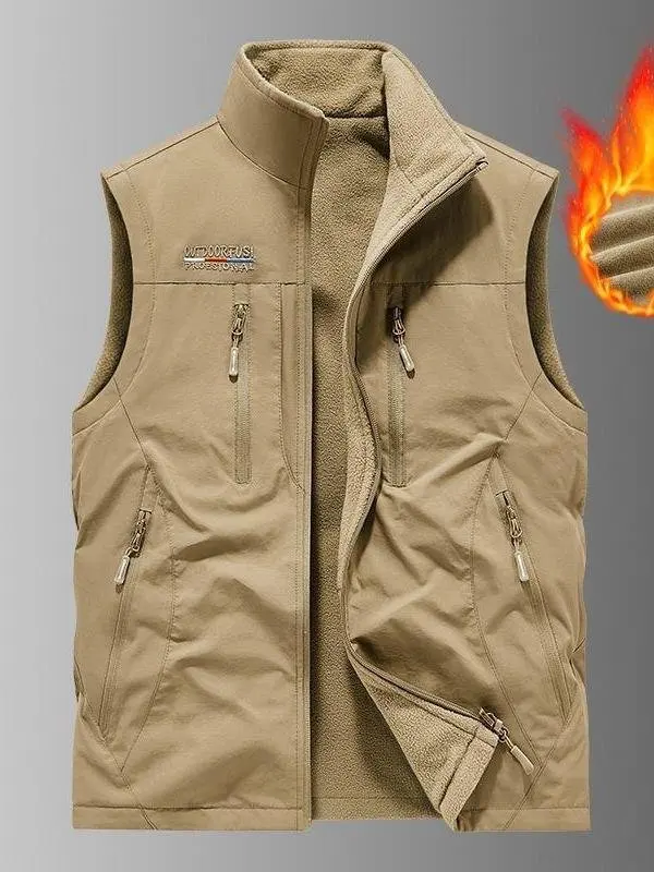 

Мужской жилет Thiened Fce, уличный зимний теплый двусторонний пригодный для носки, воротник-стойка, застежка-молния, обычный L...