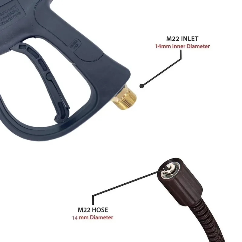 جديد لغسيل السيارات وأدوات تنظيف الحدائق مسدس غسيل السيارات عالي الضغط مع 5 فوهات ومقرنة M22 #2
