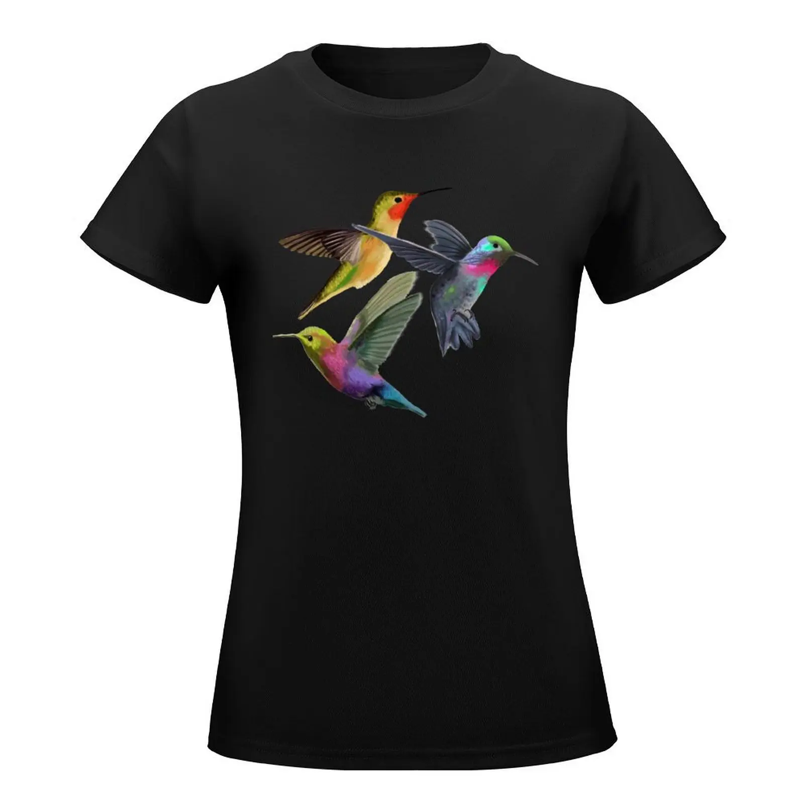 Colorful Cute Humming Birds T-Shirt aesthetic clothes hippie clothes cute tops Women tops