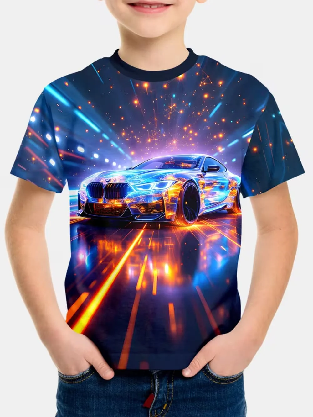 Kids Clothes Boys Tshirt Short Sleeve Stylish Car Racing Graphic T Shirts Children Summer Clothes Casual Streetwear Boys Clothes
