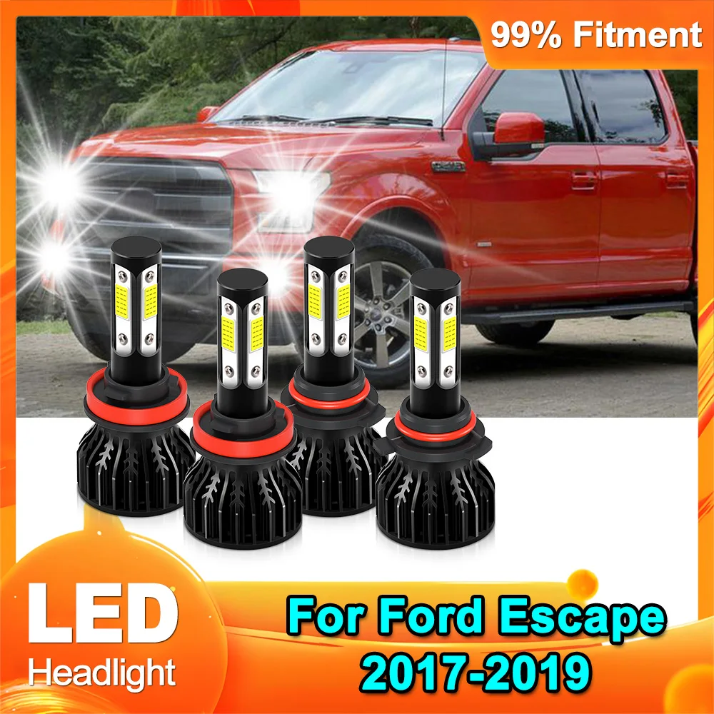 

Автомобильная светодиодная фара 6000K White COB Chips 40000LM Фара дальнего ближнего света Супер яркая для Ford Escape 2017 2018 2019 Plug and Play