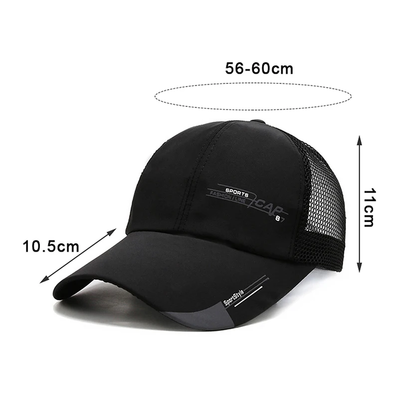 Simple Trucker Hat Solid Baseball Cap Men Mesh Breathable Sunscreen Caps Label Stick Snapback Sunhat Summer Golf Baseball Hat