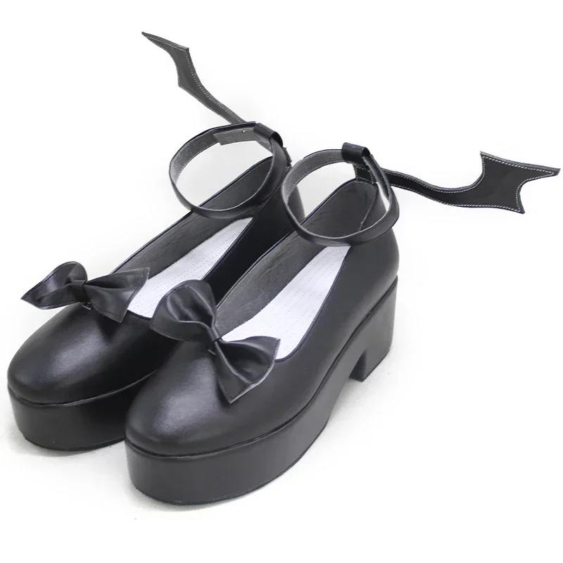 Vtuber Sanya Cosplay Shoes Halloween Carnival Black Boots Kuzuha Cosplay Props PU Leather Shoes Big Size Custom Made