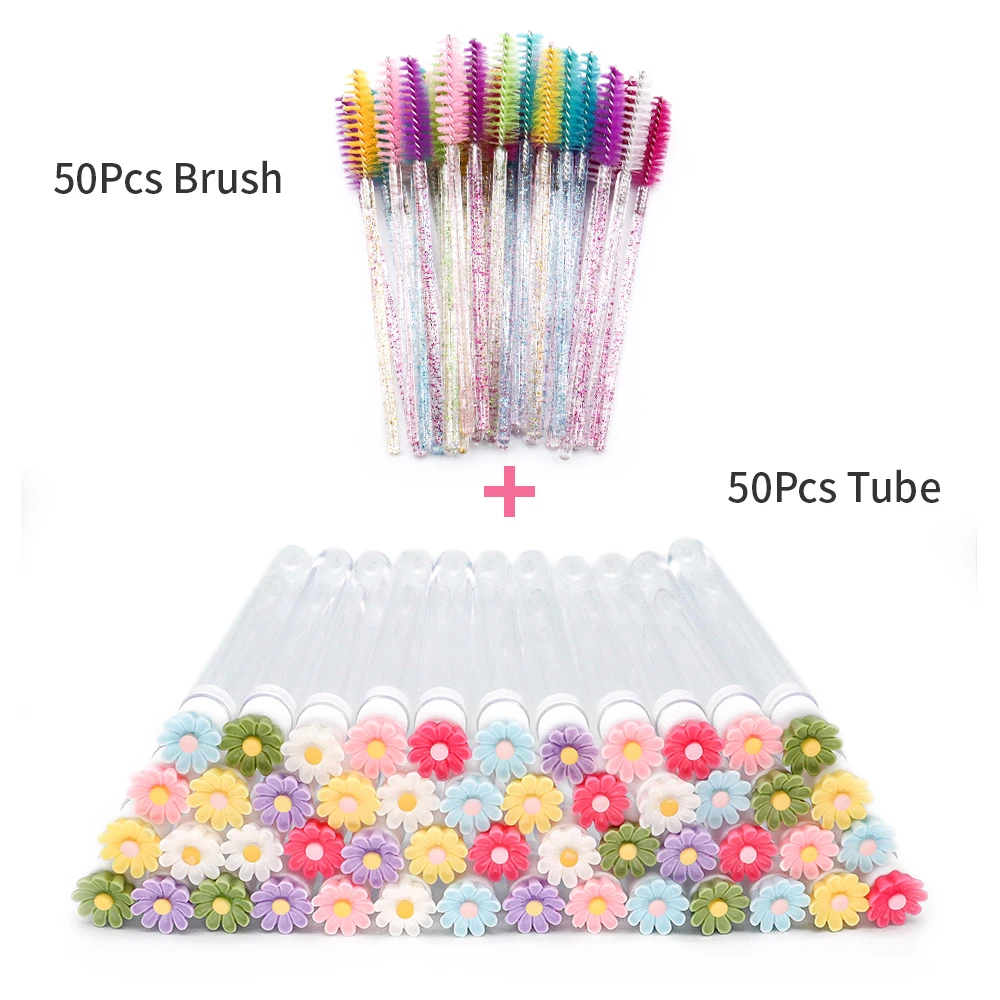10/50 قطعة أنابيب فرشاة الرموش مع كريستال لاش عصي الماسكارا الحاجب مشط Spoolies الحاويات لاش فرشاة تطبيق أدوات ماكياج #6
