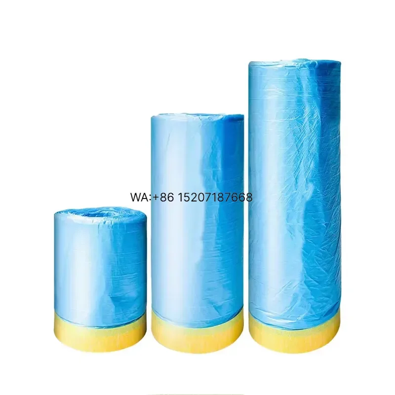 Wmwmnu for Car Care Protective Transparent Painter Masking Film DIY Paint Tape Covering Indoor Outdoor OEM Customizable