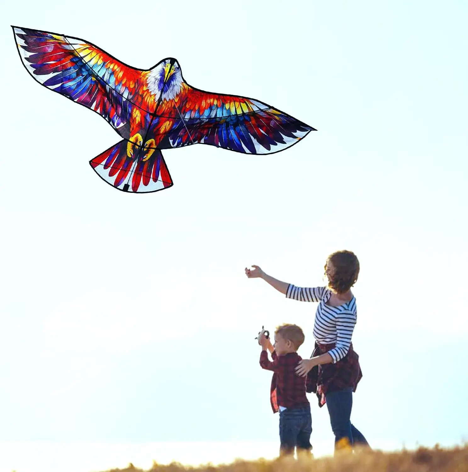 Nieuwe Outdoor Fun Sport Enorme 160 Cm Kleurrijke Eagle Kite Met Handvat Lijn Nieuwigheid Speelgoed Vliegers Voor Volwassen/Kinderen grote Goede Vliegen