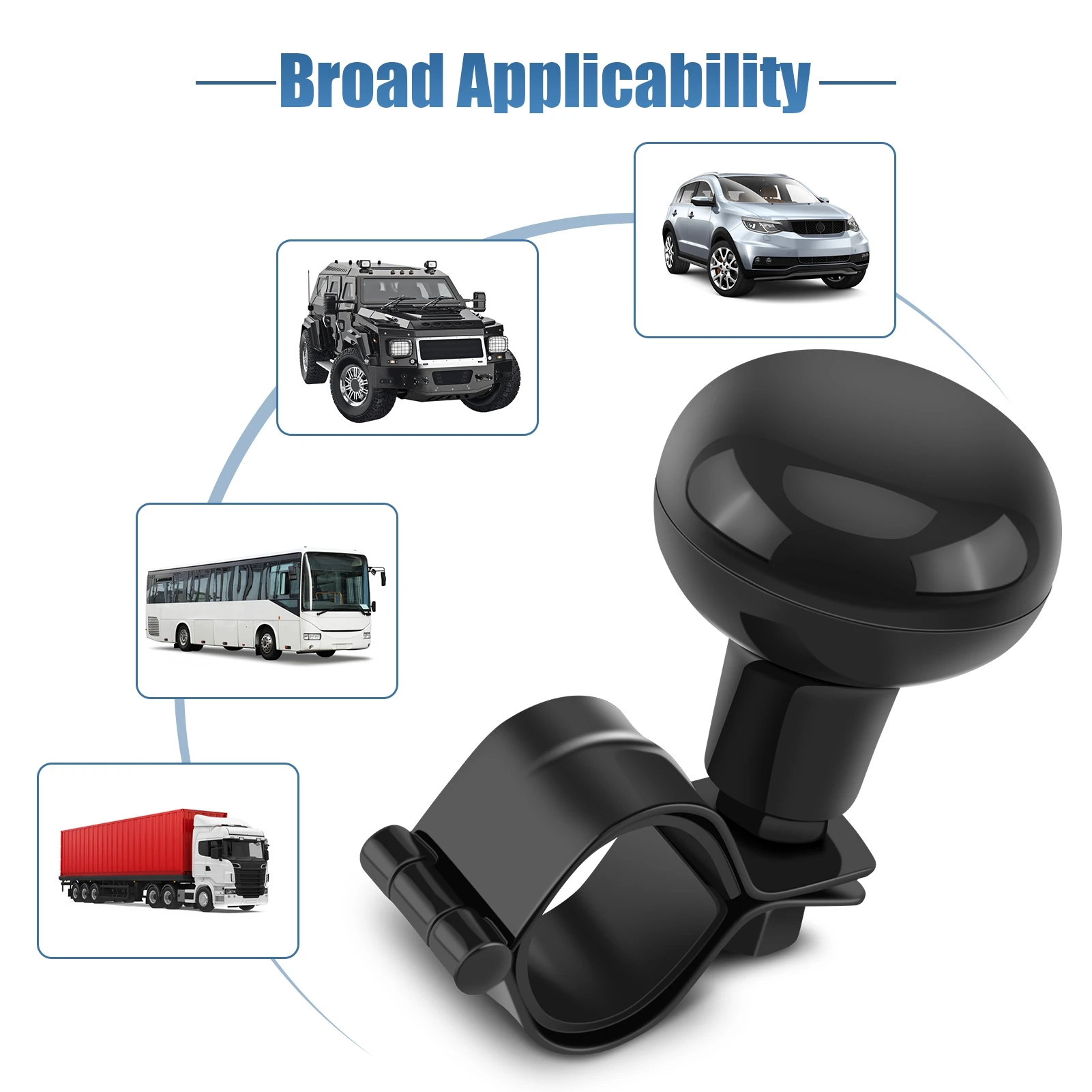 Hot sale 1Pcs Black Universal Car Heavy Duty Steering Wheel Knob Spinner Handle Ball Durable Accessories