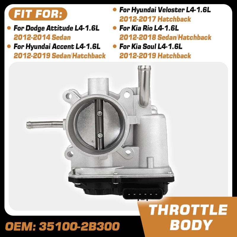 

Car Throttle Body Valve For Hyundai Accent Kia Rio Kia Soul Hyundai Veloster 2012-2019 Dodge Attitude 2012 2013 2014 35100-2B300