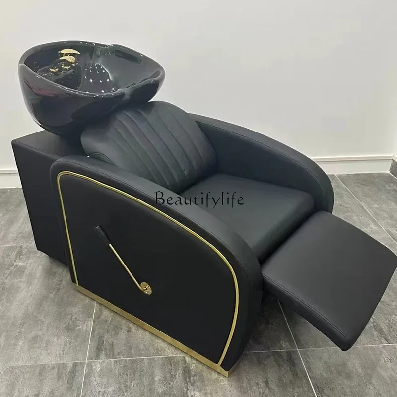 

02Foreign trade sitting shampoo chair barber shop flush bed hair salon special