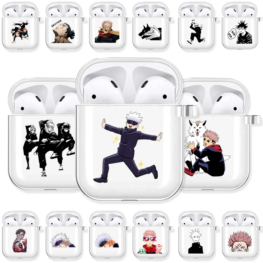 Anime Jujutsu Kaisen TPU Case for Airpods Pro 2 1 3 Satoru Yuuji Megumi Nobara Sukuna Kento Soft Cover Bluetooth Earphone Cases